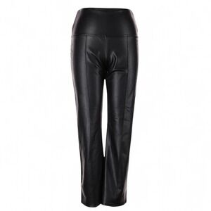 Joie Black Faux Leather Pants High Waist Ankle Straight Leg Pull On‎ Size Medium